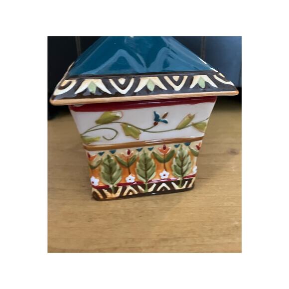 Fitz & Floyd Birdhouse, Figurine, Trinket Box, Decor, Floral, Fall, Leaf - Picture 4 of 8
